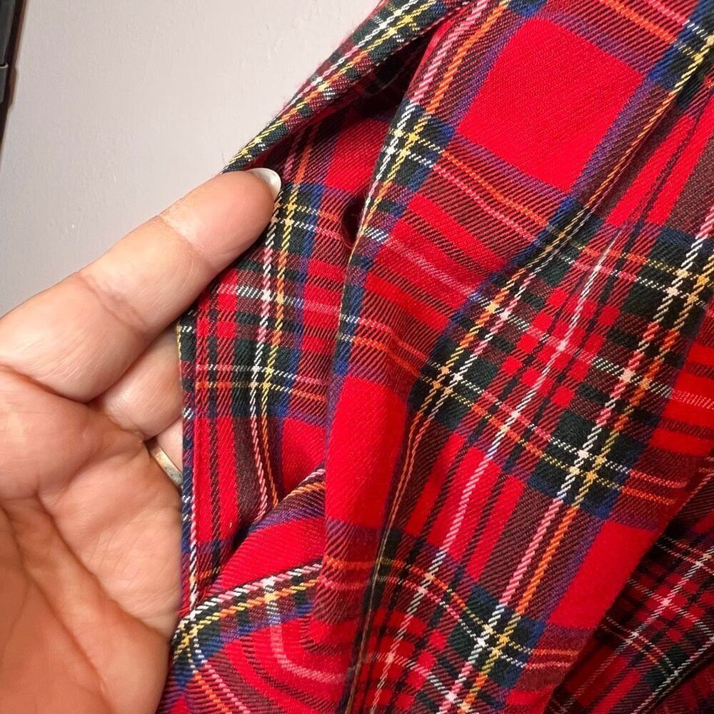 Lane Bryant Cap-Sleeve Fit & Flare Midi Dress in a red plaid print - Picture 9 of 12